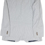 TOMMY HILFIGER Mens Blue White Pinstripe Blazer Jacket XL Cotton Button Classic
