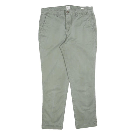 GAP Womens Cotton Blend Slim Beige Trousers W30 L27 Casual Zip Fastening