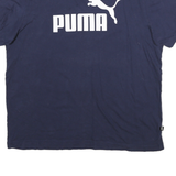 PUMA Mens Blue Logo Graphic T-Shirt L Short Sleeve Crew Neck Cotton Blend
