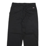 DICKIES Mens Cotton Blend Black Regular Straight Trousers W36 L30 Workwear Zip