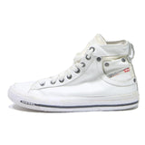 DIESEL Womens High Top Trainers White Canvas UK 5.5 Casual Lace-Up Footwear