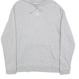 ADIDAS Womens Grey Hoodie UK 18 Cotton Blend Pullover Casual Hooded Sweatshirt