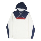 REEBOK Mens Navy & White Red Colourblock Hoodie Jacket M Polyester Zip Casual