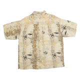 M.E SPORT Mens Beige Pattern Rayon Shirt L Tropical Casual Lightweight