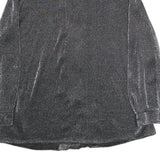 NATALIA Womens Silver Basic Shirt Long Sleeve Collared M Sparkle Evening