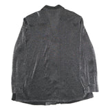 NATALIA Womens Silver Basic Shirt Long Sleeve Collared M Sparkle Evening