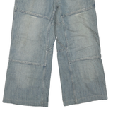 BOY & GIRL Mens Light Blue Regular Wide-Leg Denim Jeans W36 L26 Cotton Blend Zip