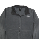 THE NORTH FACE Mens Black Outdoor Fleece Jacket XL Plain Zip Stand-Up Collar