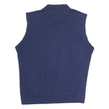 ADIDAS Mens Blue Plain V-Neck Basic Knit M Sleeveless Cotton Blend Jumper Vest