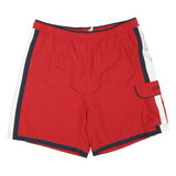 CHAPS Mens Shorts Red Navy & White Casual Cargo L W34 Stylish Summer Wear