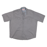 WRANGLER Mens Grey Cotton Blend Short Sleeve Shirt 2XL Casual Button Front