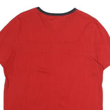 TOMMY HILFIGER Mens Red & Navy Blue Graphic T-Shirt M Short Sleeve Crew Neck