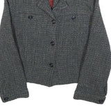 NEW EXPRESSIONS Womens Grey Button Jacket S Woven Formal Classic