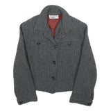 NEW EXPRESSIONS Womens Grey Button Jacket S Woven Formal Classic