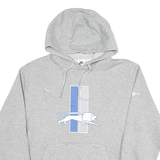 NIKE Mens Grey & Blue Hoodie M Cotton Blend Pullover Lion Graphic Sweatshirt
