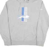NIKE Mens Grey & Blue Hoodie M Cotton Blend Pullover Lion Graphic Sweatshirt