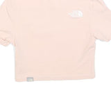 THE NORTH FACE Womens Pink Crop T-Shirt S Short Sleeve Crew Neck Logo Graphic