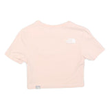 THE NORTH FACE Womens Pink Crop T-Shirt S Short Sleeve Crew Neck Logo Graphic