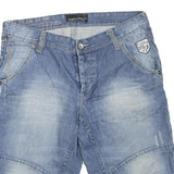 ANGELO LITRICO Mens Shorts Blue Denim Casual L W36 Relaxed Fit Cotton Blend