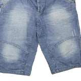 ANGELO LITRICO Mens Shorts Blue Denim Casual L W36 Relaxed Fit Cotton Blend