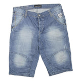 ANGELO LITRICO Mens Shorts Blue Denim Casual L W36 Relaxed Fit Cotton Blend