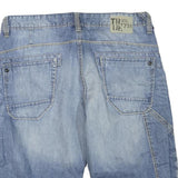 ANGELO LITRICO Mens Shorts Blue Denim Casual L W36 Relaxed Fit Cotton Blend