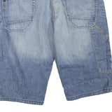 ANGELO LITRICO Mens Shorts Blue Denim Casual L W36 Relaxed Fit Cotton Blend