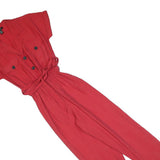NEW LOOK Womens Red Playsuit Belted Button Front UK 6 Casual Summer Fashion