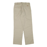 DICKIES Mens Cotton Blend Beige Regular Fit Straight Leg Trousers W30 L31