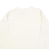 FUNCTIONALS Womens White Plain Jumper Crew Neck Basic Knit M Acrylic Warm