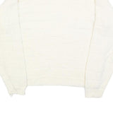 FUNCTIONALS Womens White Plain Jumper Crew Neck Basic Knit M Acrylic Warm