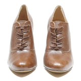 SAN MARINA Womens Brown Leather Lace-Up High Heels UK 5 Stylish Workwear
