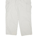 DICKIES Mens Cotton Blend White Relaxed Cargo Trousers W35 L29 Workwear Zip