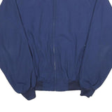 PACIFIC TRAIL Mens Blue Cotton Blend Bomber Jacket L Plain Zip Casual