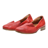 TAMARIS Loafer Shoes Red Leather Womens UK 5