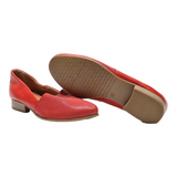 TAMARIS Loafer Shoes Red Leather Womens UK 5