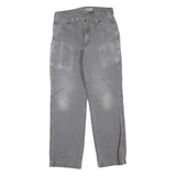 CARHARTT Mens Jeans Grey Regular Straight Denim W30 L30 Workwear Cotton Blend