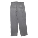 CARHARTT Mens Jeans Grey Regular Straight Denim W30 L30 Workwear Cotton Blend