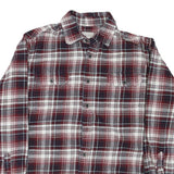 JACHS Mens Red & White Check Cotton Blend Shirt M Long Sleeve Casual Button