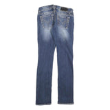 VIGOSS Womens Slim Blue Denim Slim Jeans W27 L32 Stylish Contrast Stitching