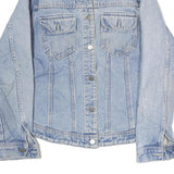 Womens Blue Denim Jacket M Cotton Button Front Classic Outerwear Casual