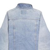 Womens Blue Denim Jacket M Cotton Button Front Classic Outerwear Casual