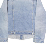 Womens Blue Denim Jacket M Cotton Button Front Classic Outerwear Casual