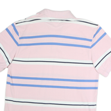 TOMMY HILFIGER Mens Pink Blue & White Striped Short Sleeve Polo Shirt 2XL Cotton