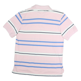 TOMMY HILFIGER Mens Pink Blue & White Striped Short Sleeve Polo Shirt 2XL Cotton