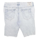 TRUE RELIGION Mens Shorts Blue Denim Distressed XL W40 Casual Fit