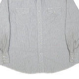 WRANGLER Mens Grey & White Cotton Blend Western Shirt XL Button Long Sleeve