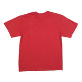 NIKE Mens Red Baseball Graphic T-Shirt L Short Sleeve Crew Neck Cotton Blend