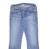 TRUE RELIGION Womens Regular Fit Blue Denim Straight Jeans W31 L29 Classic Zip