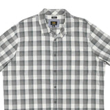 LEE Mens Grey & White Check Shirt 2XL Cotton Blend Short Sleeve Casual Summer
